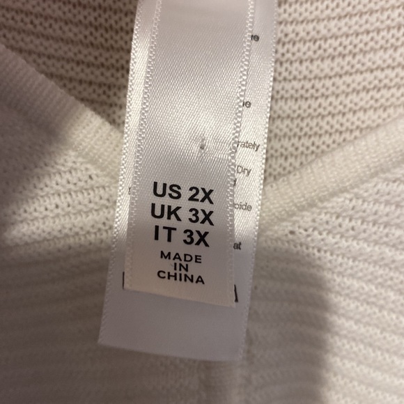 MarlaWynne white Oversized sweater Langenlook style womens size 2X - Picture 5 of 9